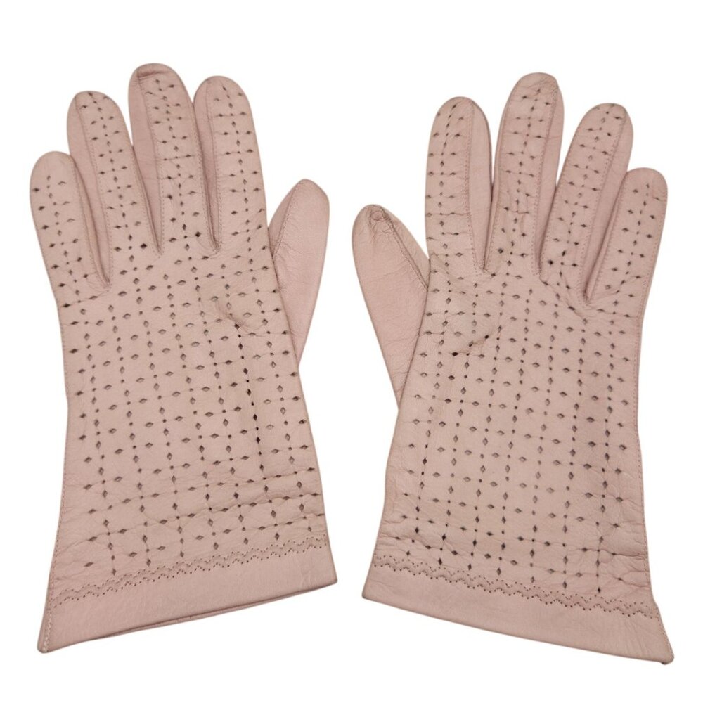 1950s Leather Dusty Pink Gloves Womens Size XS Buttery Soft Kid Leather